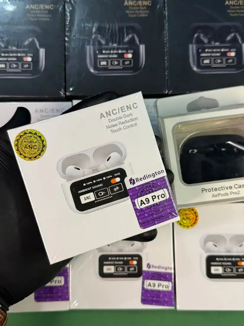 A9 Pro Touch Screen LED-ANC Airpods With Case - ( IMPORTED STOCK! )