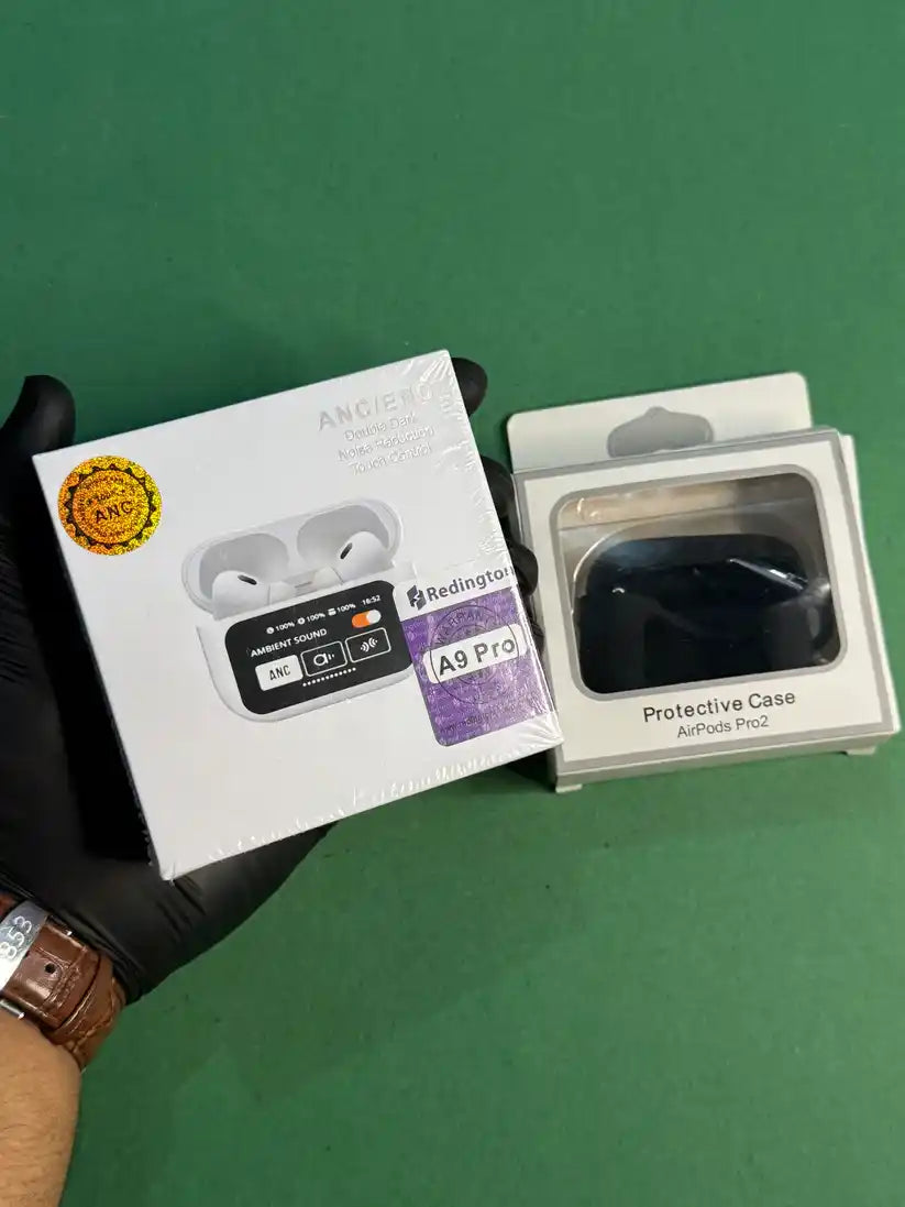 A9 Pro Touch Screen LED-ANC Airpods With Case - ( IMPORTED STOCK! )
