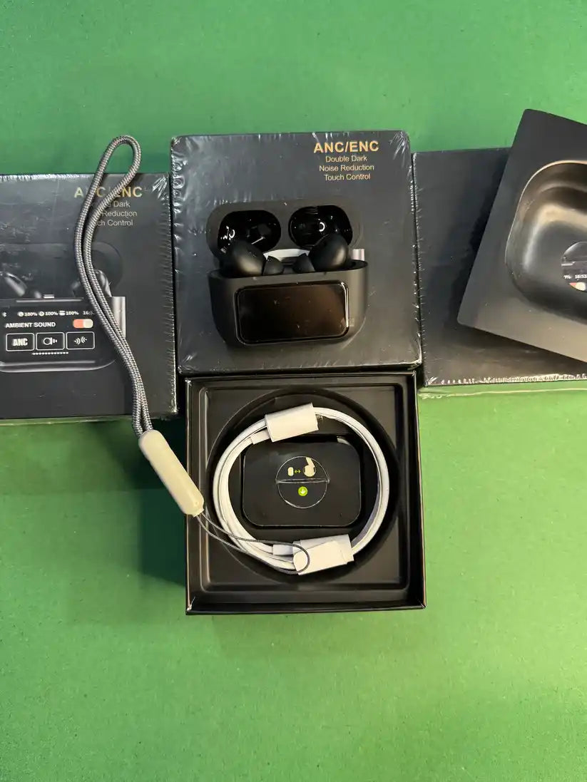 A9 Pro Touch Screen LED-ANC Airpods With Case - ( IMPORTED STOCK! )