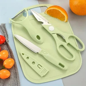 4 PCs Cutting Board With Knife Set