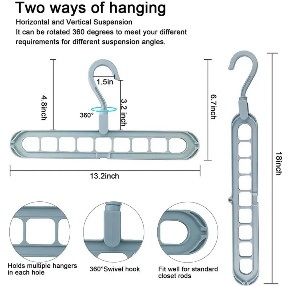 Unique wardrobe organizer (9 hole hanger)