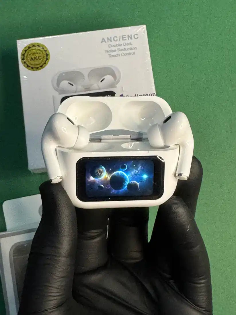 A9 Pro Touch Screen LED-ANC Airpods With Case - ( IMPORTED STOCK! )