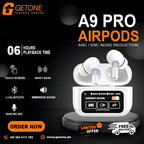 A9 Pro Touch Screen LED-ANC Airpods With Case - ( IMPORTED STOCK! )