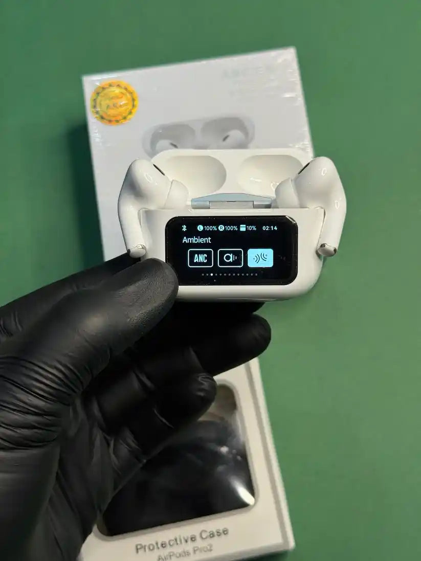 A9 Pro Touch Screen LED-ANC Airpods With Case - ( IMPORTED STOCK! )